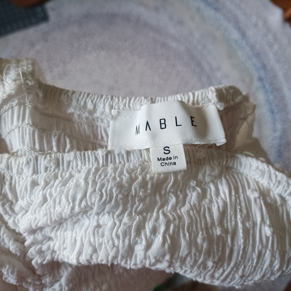 Mable White Ruffle Mini Dress Size S - Picture 2 of 9
